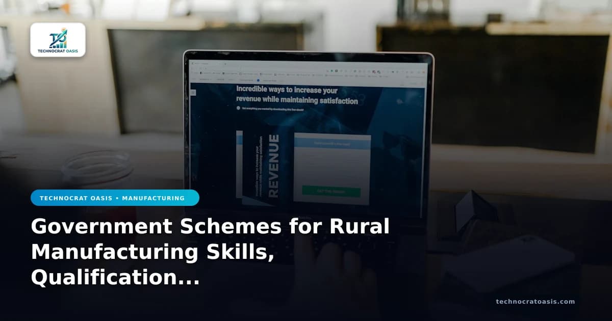 Government Schemes for Rural Manufacturing Skills, Qualification Criteria