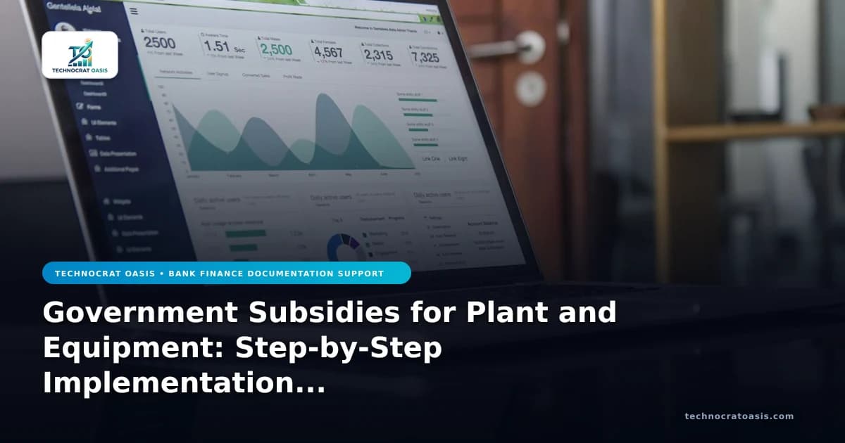 Government Subsidies for Plant and Equipment: Step-by-Step Implementation Guide