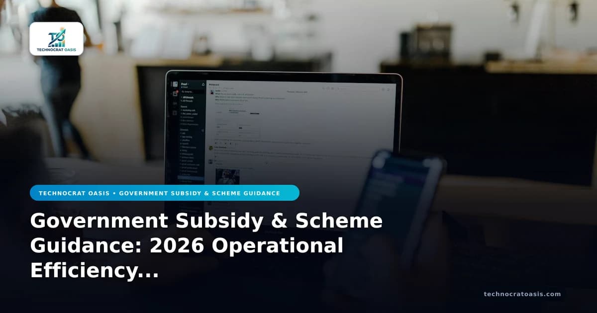 Government Subsidy & Scheme Guidance: 2026 Operational Efficiency Playbook