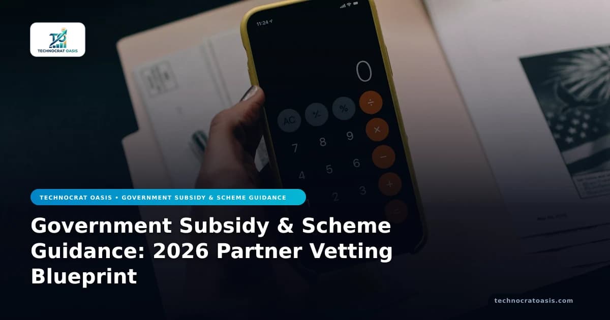 Government Subsidy & Scheme Guidance: 2026 Partner Vetting Blueprint