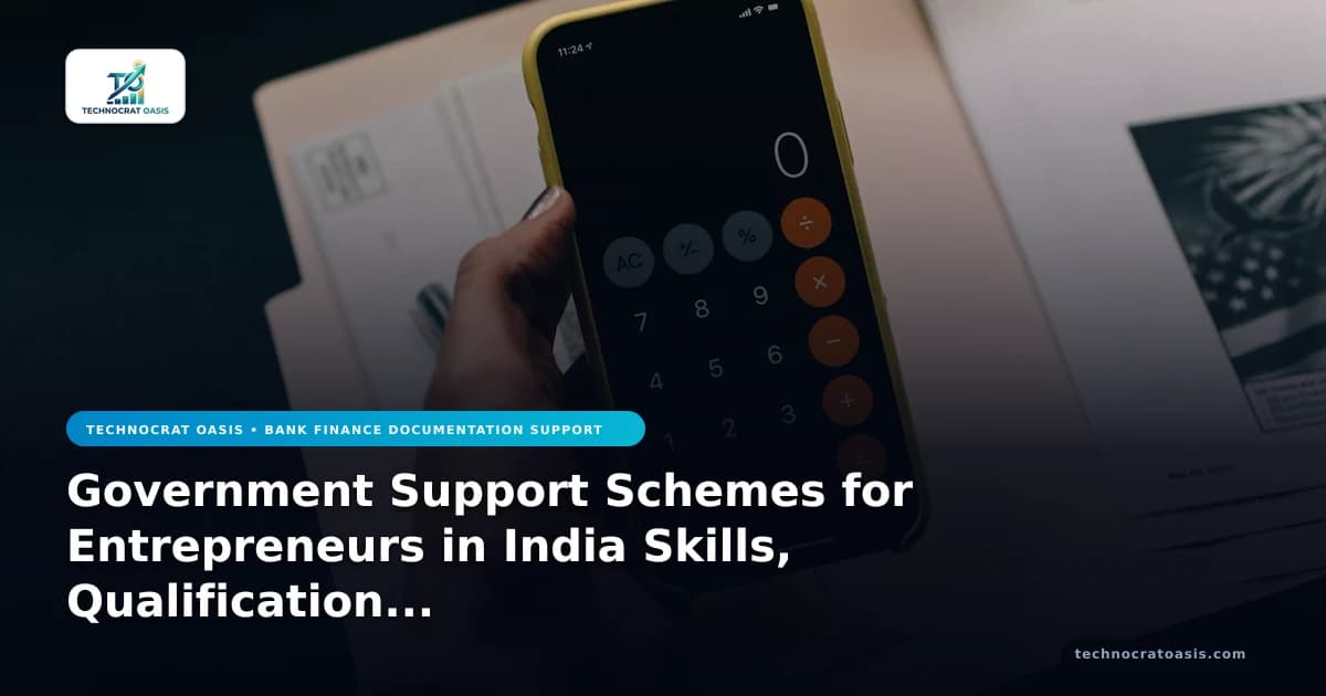 Government Support Schemes for Entrepreneurs in India Skills, Qualification Criteria