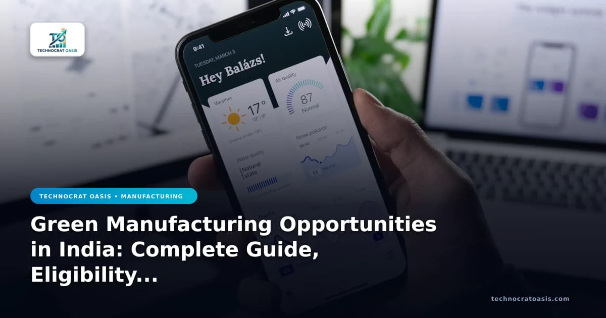 Green Manufacturing Opportunities in India: Complete Guide, Eligibility & Benefits (2026)