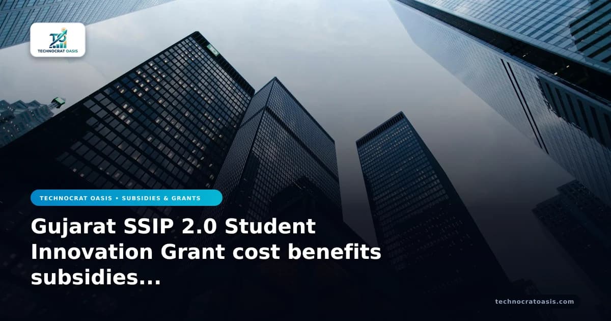 Gujarat SSIP 2.0 Student Innovation Grant cost benefits subsidies 2026 ROI