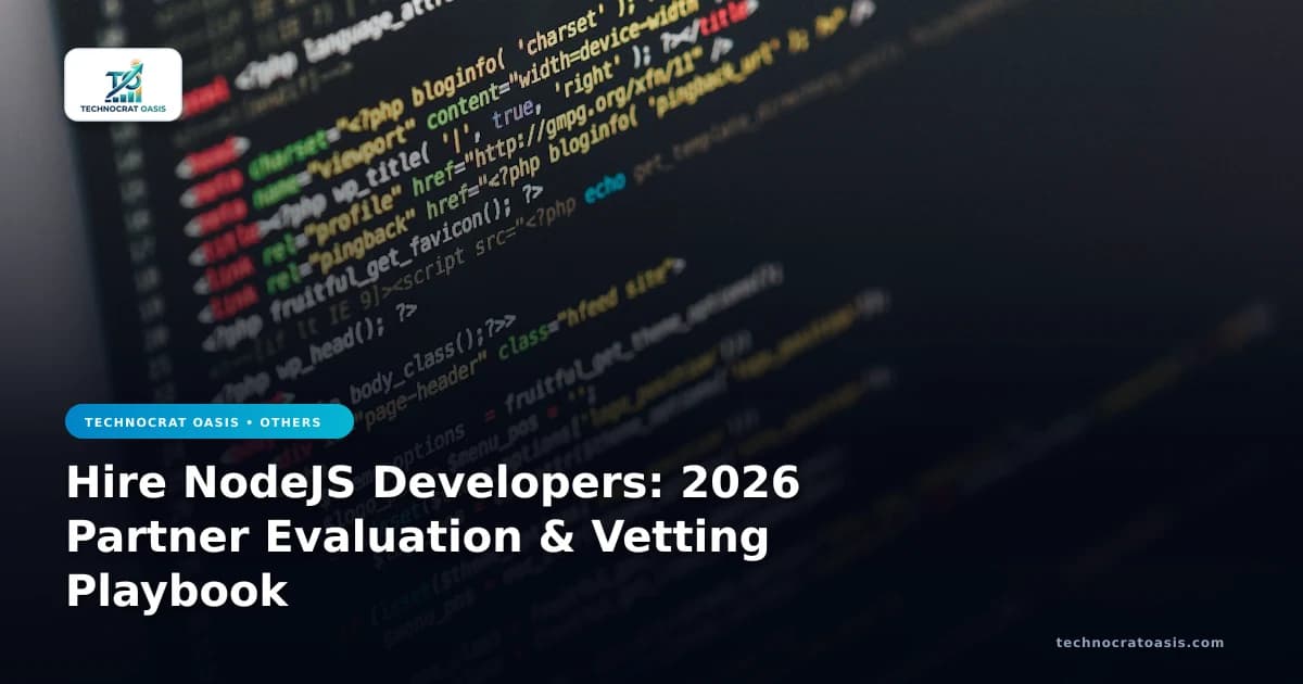 Hire NodeJS Developers: 2026 Partner Evaluation & Vetting Playbook