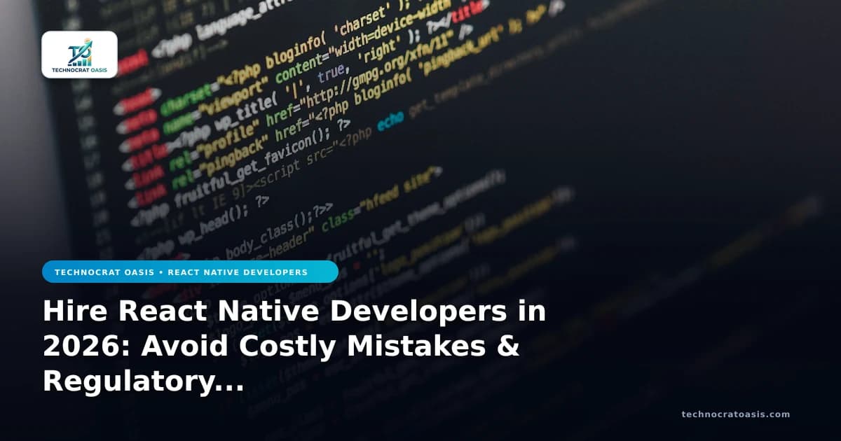 Hire React Native Developers in 2026: Avoid Costly Mistakes & Regulatory Risks