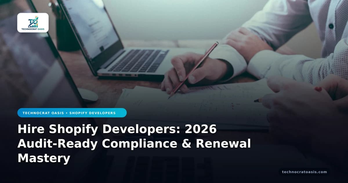 Hire Shopify Developers: 2026 Audit-Ready Compliance & Renewal Mastery