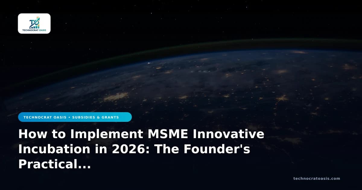 How to Implement MSME Innovative Incubation in 2026: The Founder's Practical Roadmap (Vol. 3)