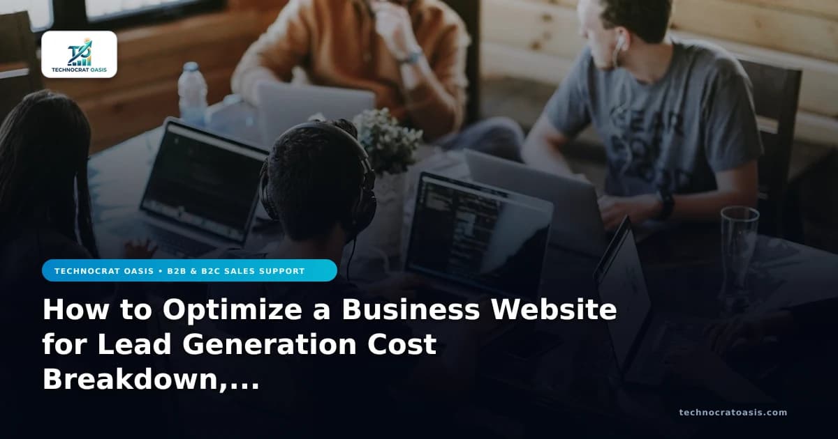 How to Optimize a Business Website for Lead Generation Cost Breakdown, Financial Benefits