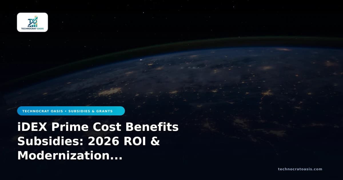 iDEX Prime Cost Benefits Subsidies: 2026 ROI & Modernization Analysis