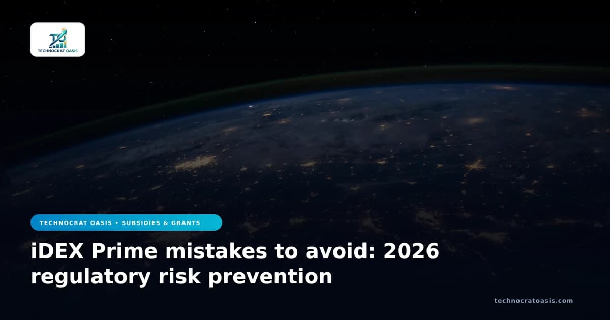 iDEX Prime mistakes to avoid: 2026 regulatory risk prevention