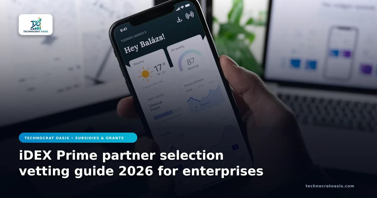 iDEX Prime partner selection vetting guide 2026 for enterprises