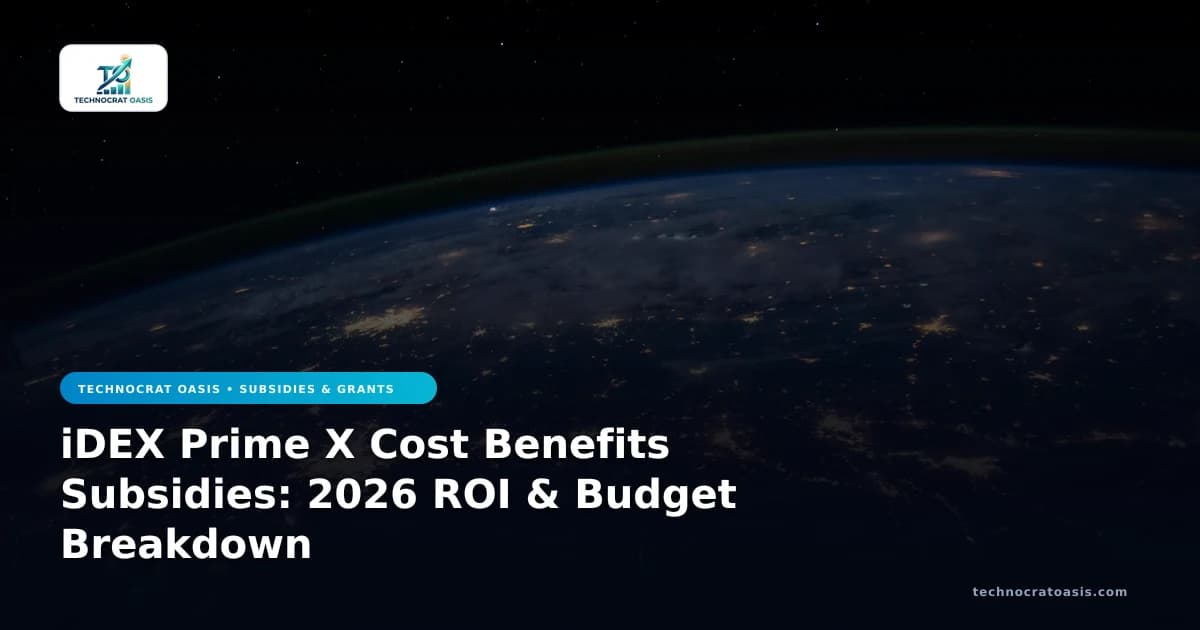 iDEX Prime X Cost Benefits Subsidies: 2026 ROI & Budget Breakdown