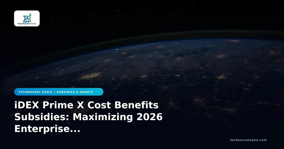 iDEX Prime X Cost Benefits Subsidies: Maximizing 2026 Enterprise ROI