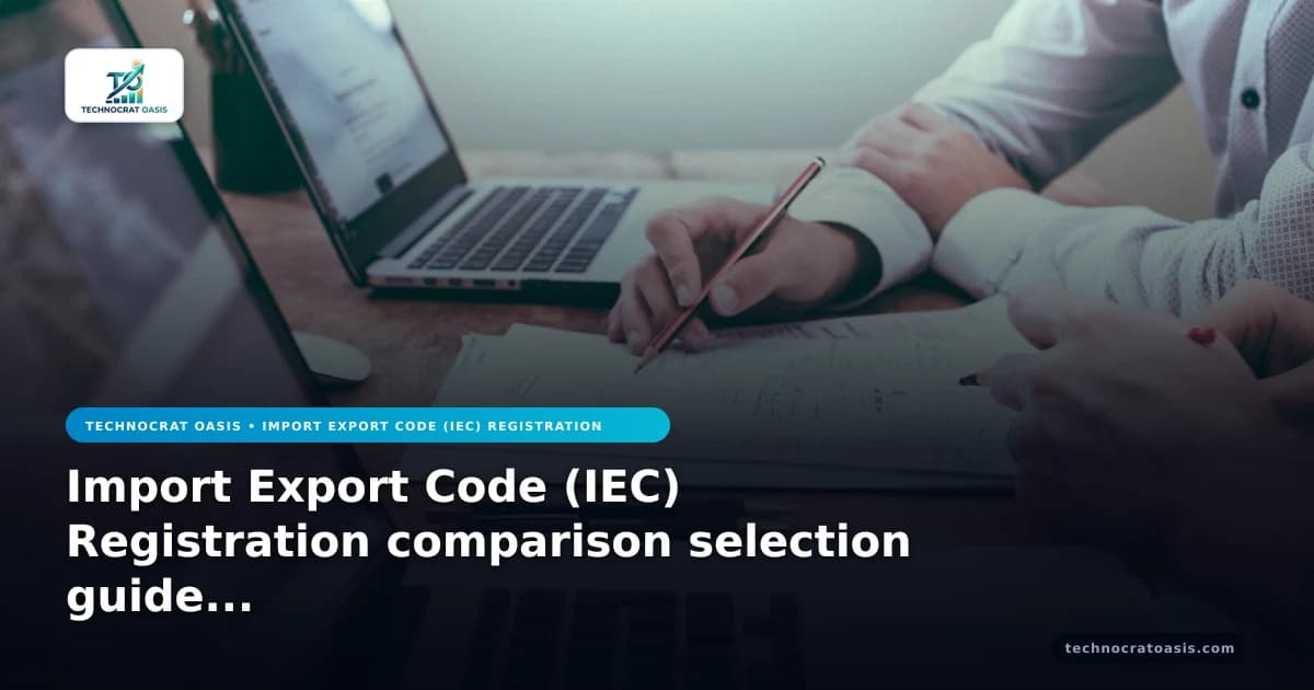 Import Export Code (IEC) Registration comparison selection guide 2026