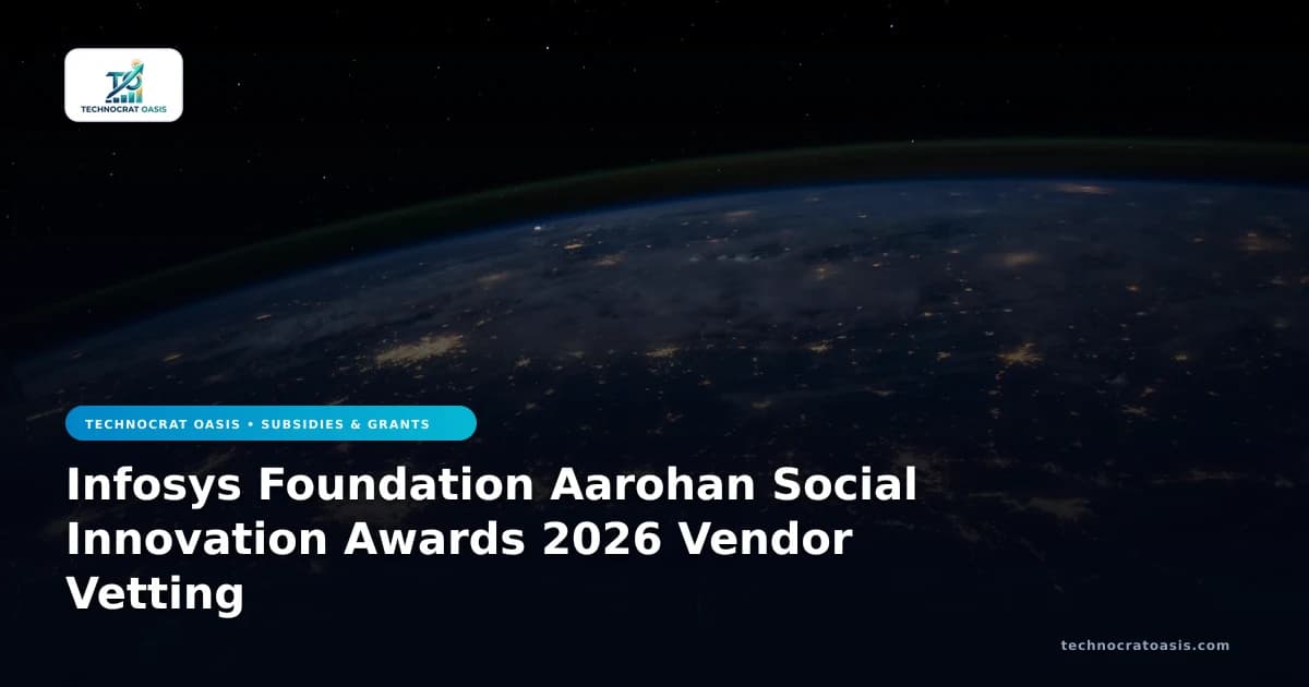 Infosys Foundation Aarohan Social Innovation Awards 2026 Vendor Vetting