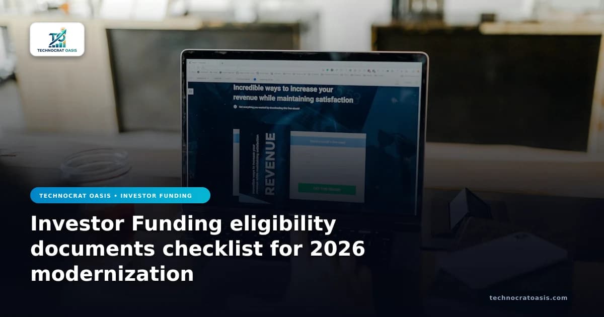 Investor Funding eligibility documents checklist for 2026 modernization