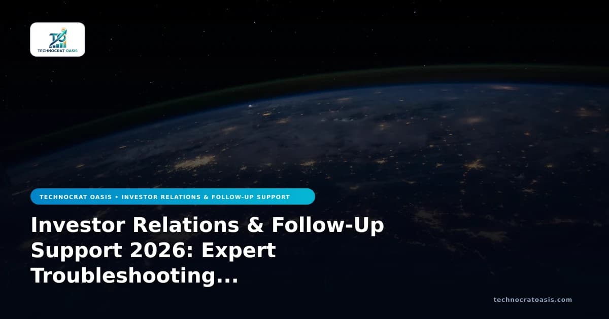 Investor Relations & Follow-Up Support 2026: Expert Troubleshooting FAQs
