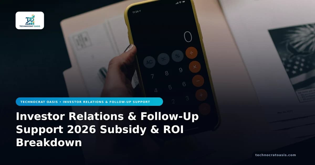 Investor Relations & Follow-Up Support 2026 Subsidy & ROI Breakdown