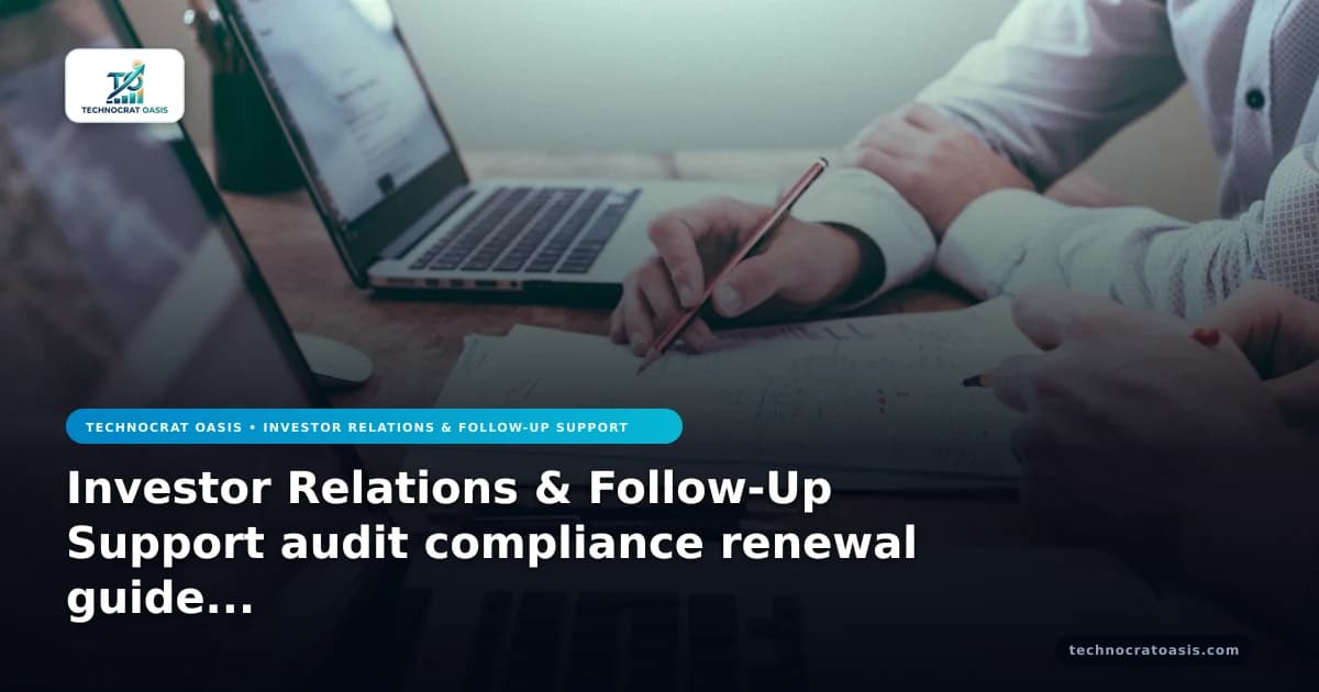 Investor Relations & Follow-Up Support audit compliance renewal guide 2026