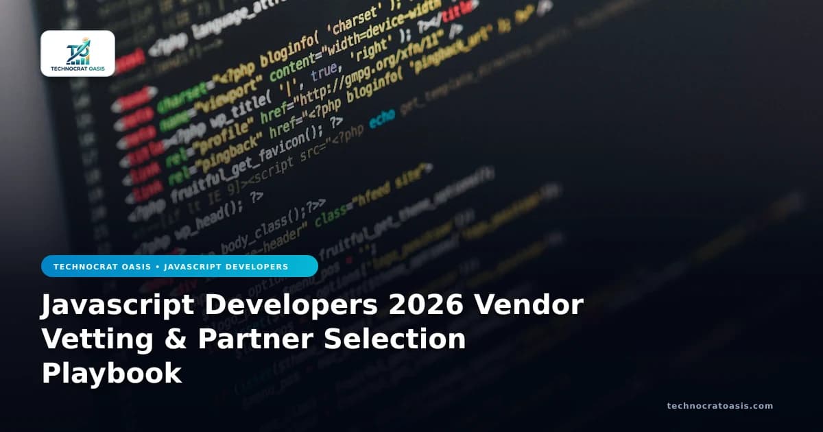 Javascript Developers 2026 Vendor Vetting & Partner Selection Playbook