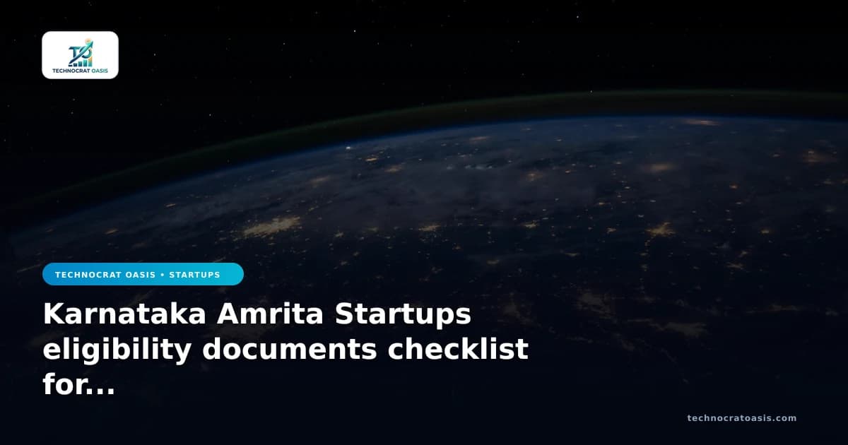 Karnataka Amrita Startups eligibility documents checklist for 2026 success