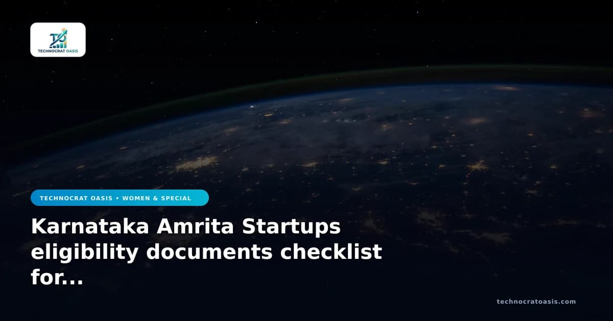 Karnataka Amrita Startups eligibility documents checklist for 2026