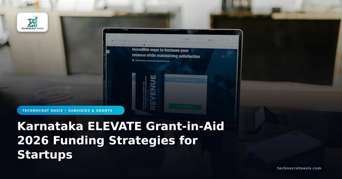 Karnataka ELEVATE Grant-in-Aid 2026 Funding Strategies for Startups
