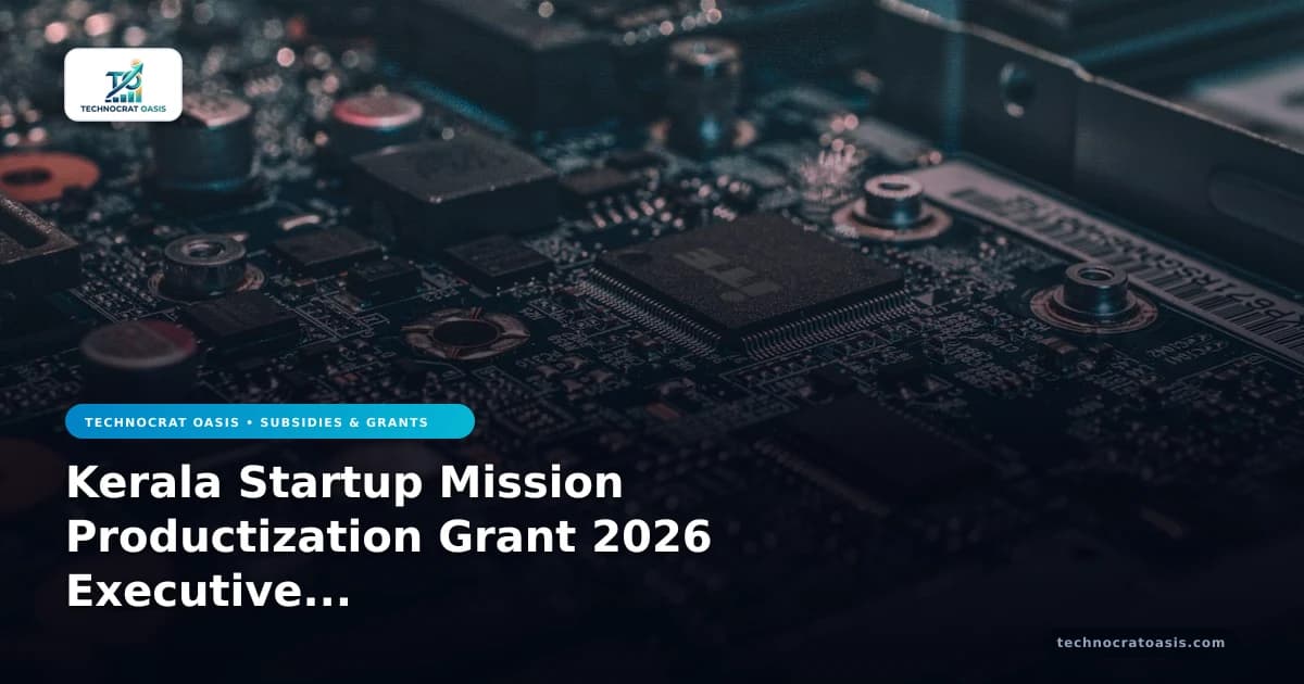 Kerala Startup Mission Productization Grant 2026 Executive Playbook