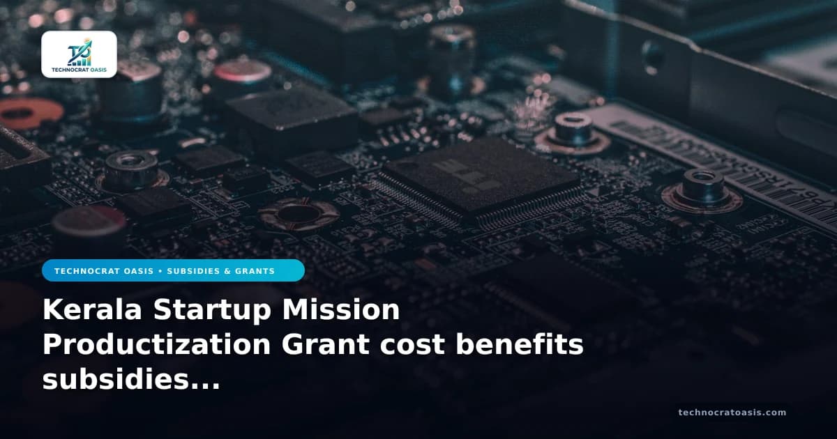 Kerala Startup Mission Productization Grant cost benefits subsidies 2026