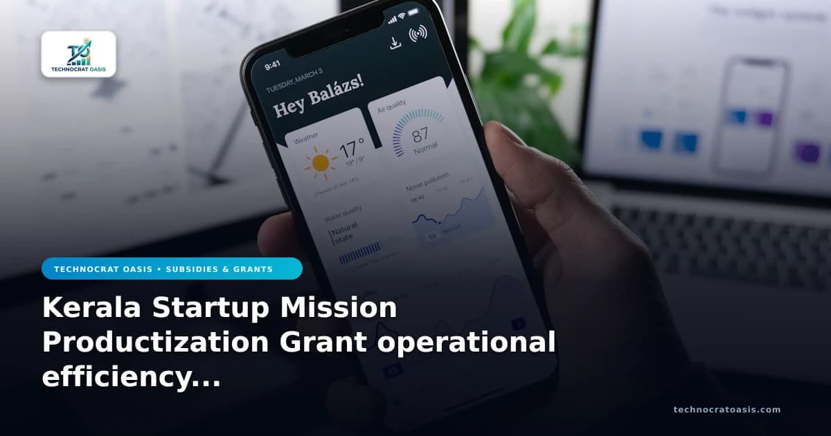 Kerala Startup Mission Productization Grant operational efficiency business value 2026 case scenarios