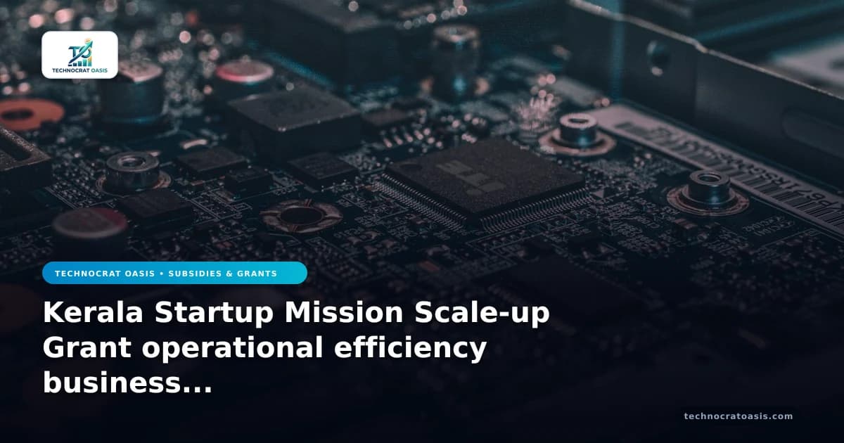 Kerala Startup Mission Scale-up Grant operational efficiency business value 2026