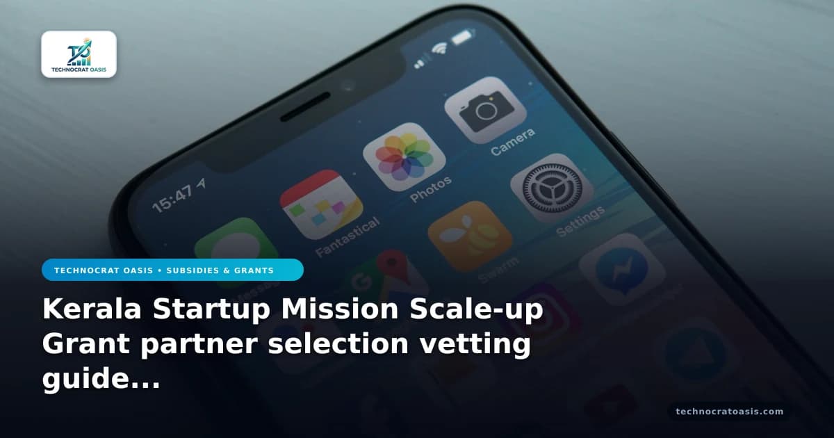 Kerala Startup Mission Scale-up Grant partner selection vetting guide 2026