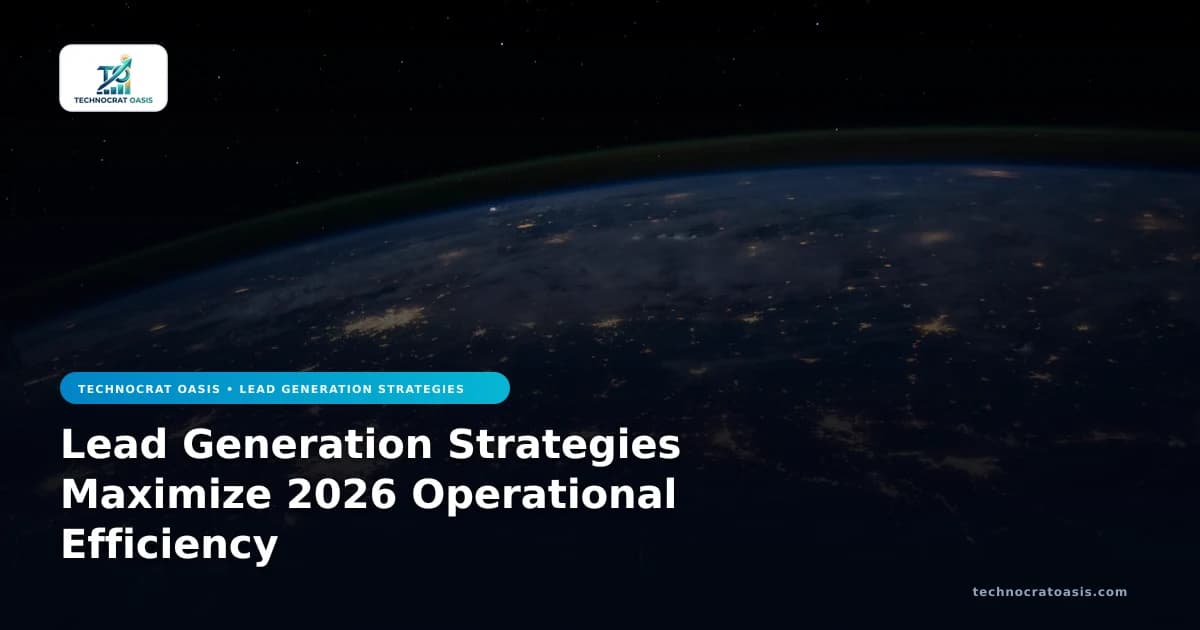 Lead Generation Strategies Maximize 2026 Operational Efficiency