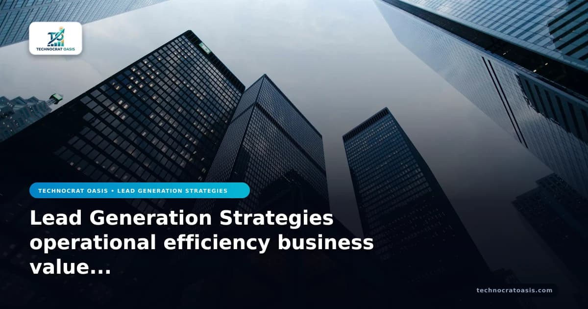 Lead Generation Strategies operational efficiency business value 2026