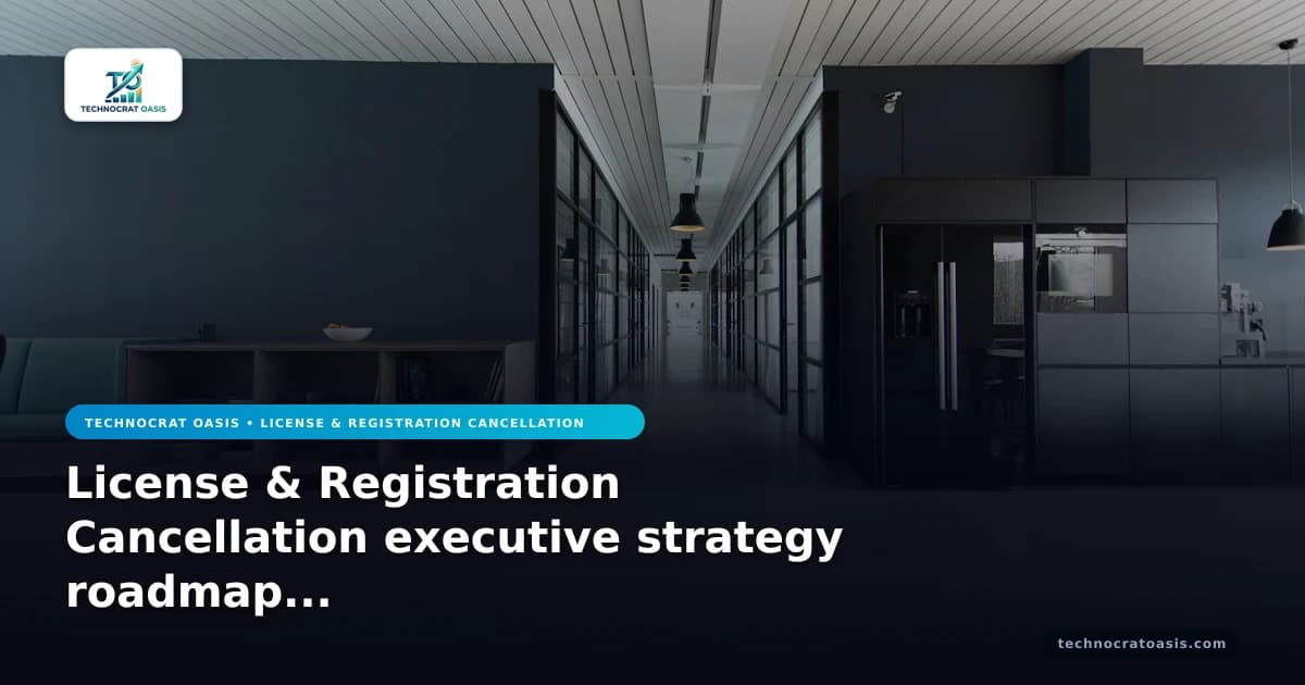 License & Registration Cancellation executive strategy roadmap 2026