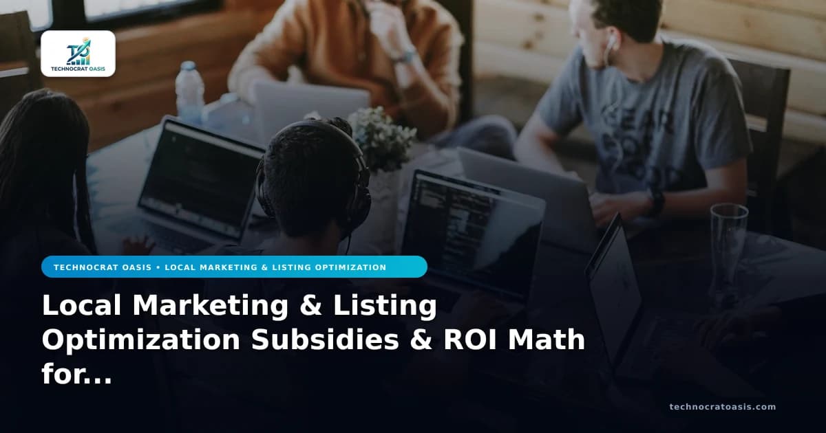 Local Marketing & Listing Optimization Subsidies & ROI Math for 2026