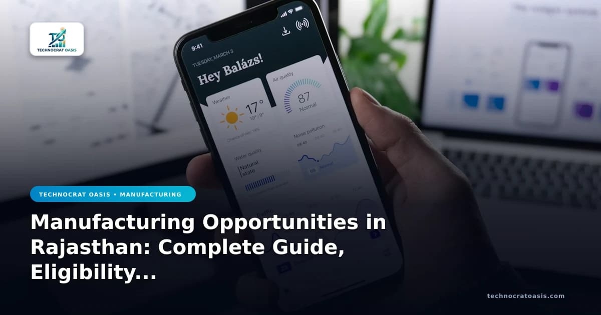 Manufacturing Opportunities in Rajasthan: Complete Guide, Eligibility & Benefits (2026)
