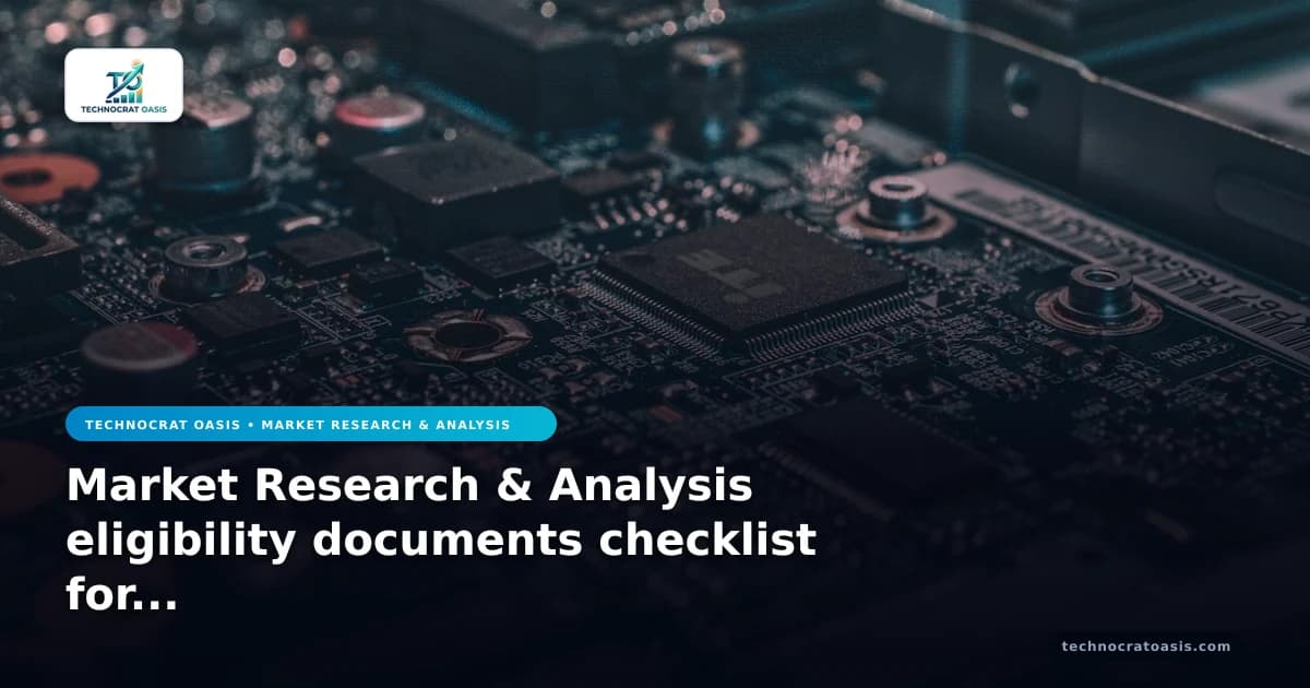 Market Research & Analysis eligibility documents checklist for 2026