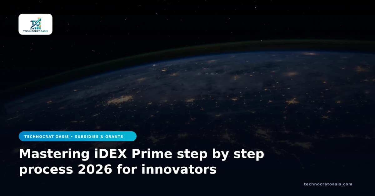 Mastering iDEX Prime step by step process 2026 for innovators