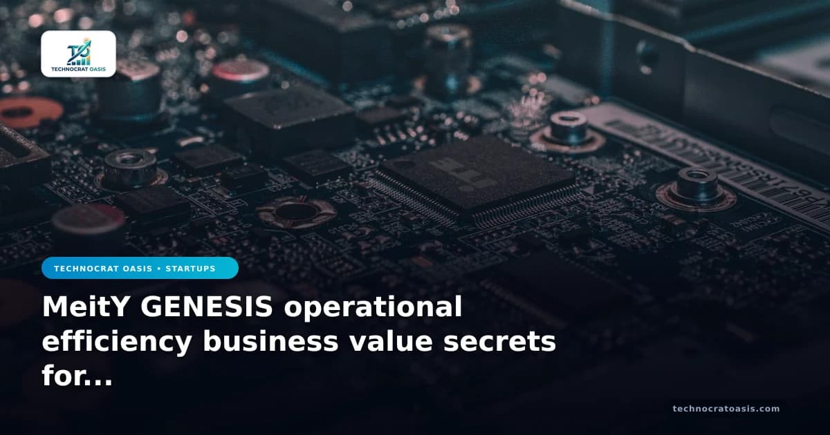 MeitY GENESIS operational efficiency business value secrets for 2026