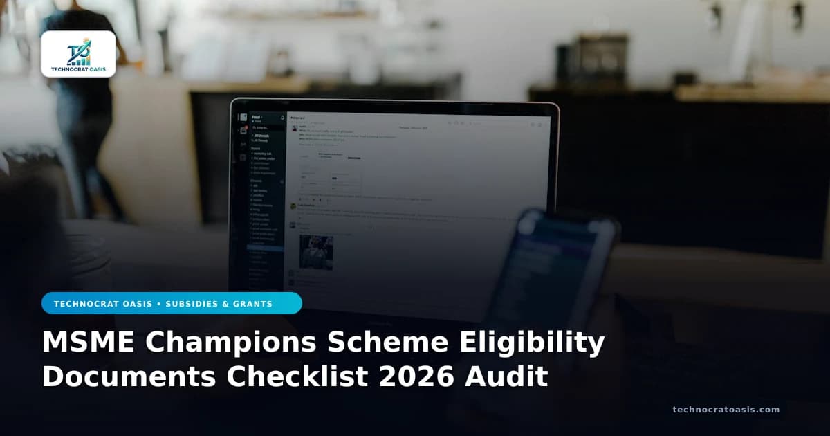 MSME Champions Scheme Eligibility Documents Checklist 2026 Audit