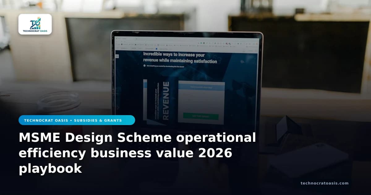 MSME Design Scheme operational efficiency business value 2026 playbook