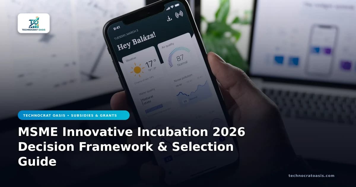 MSME Innovative Incubation 2026 Decision Framework & Selection Guide