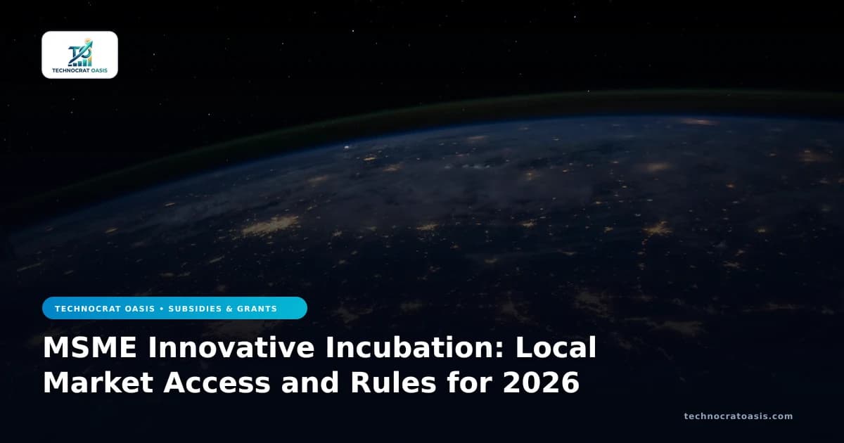 MSME Innovative Incubation: Local Market Access and Rules for 2026