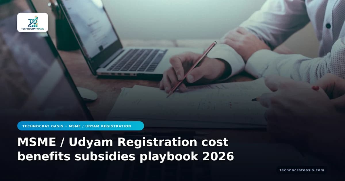 MSME / Udyam Registration cost benefits subsidies playbook 2026