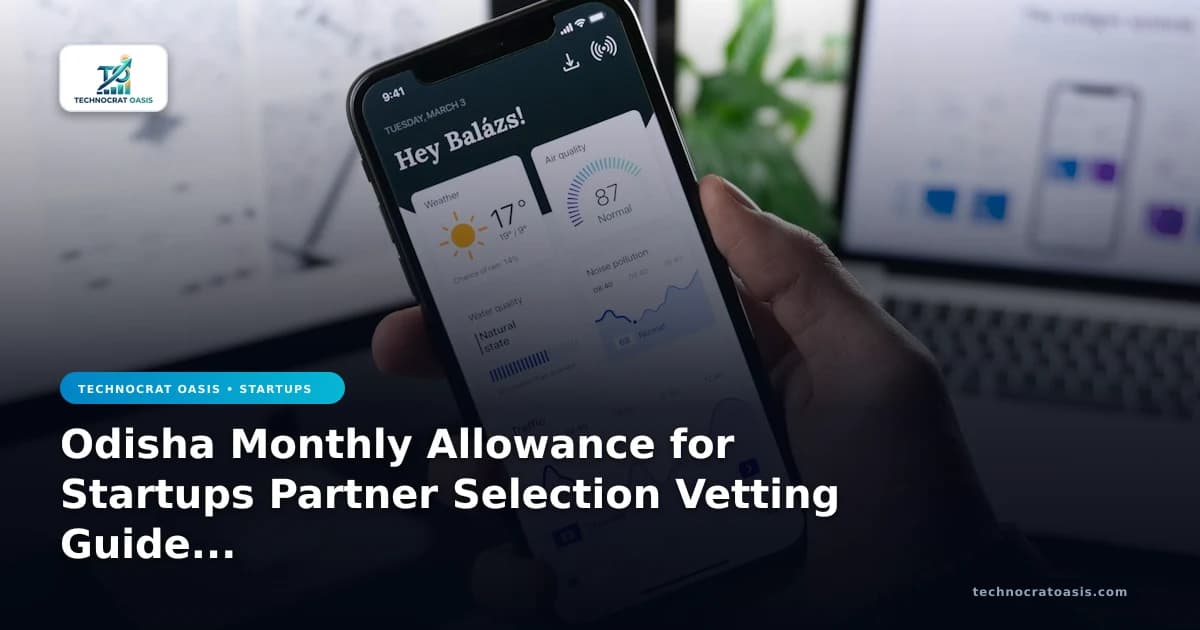 Odisha Monthly Allowance for Startups Partner Selection Vetting Guide 2026