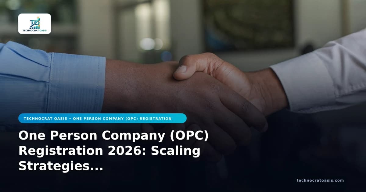 One Person Company (OPC) Registration 2026: Scaling Strategies & Compliance Essentials