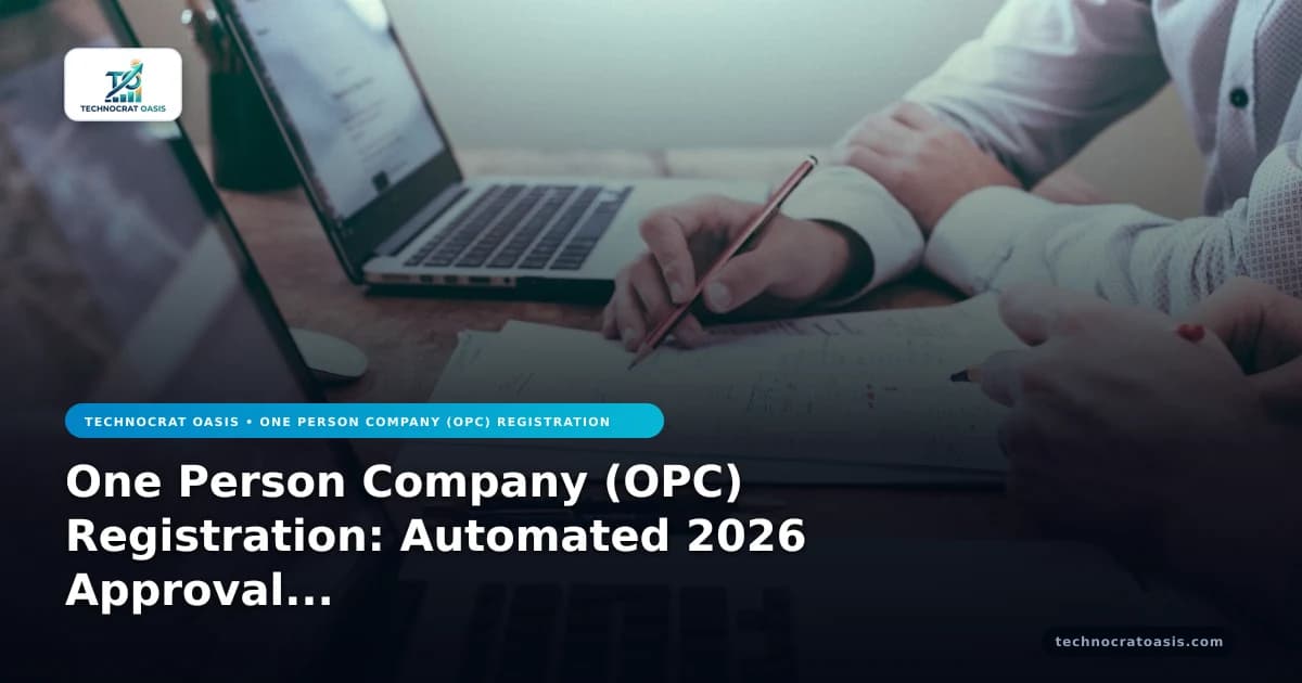 One Person Company (OPC) Registration: Automated 2026 Approval Blueprint