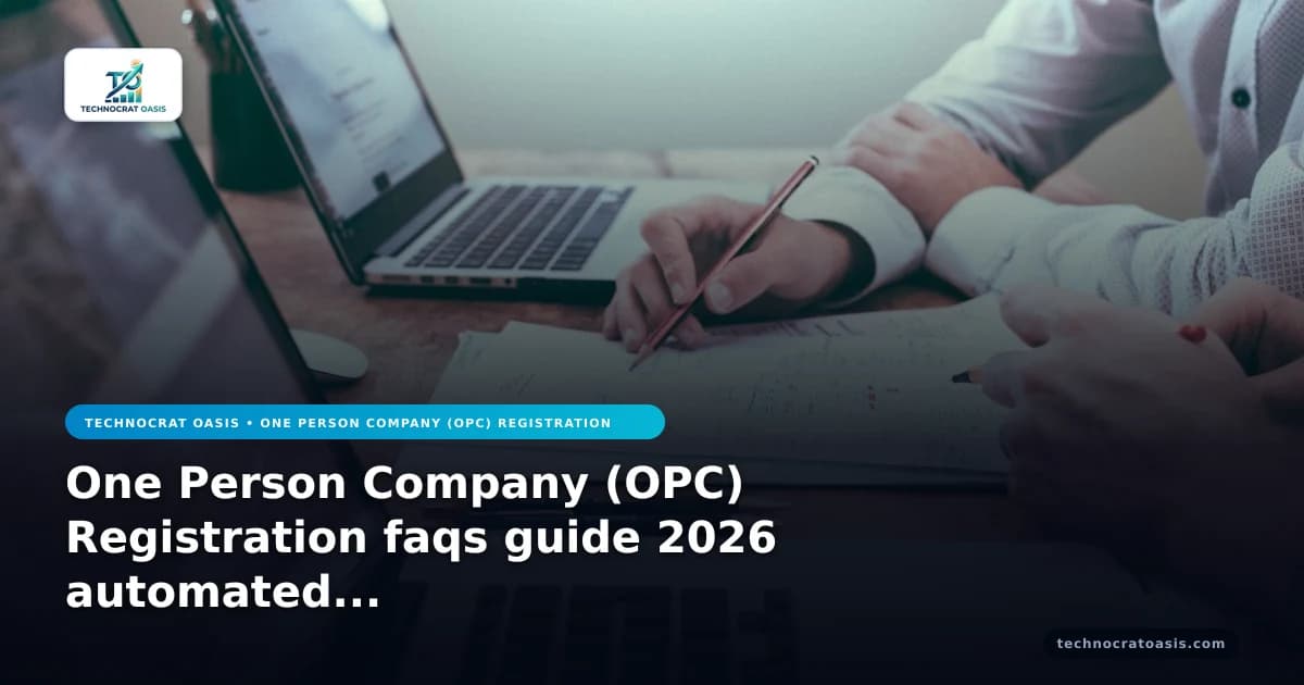 One Person Company (OPC) Registration faqs guide 2026 automated fixes