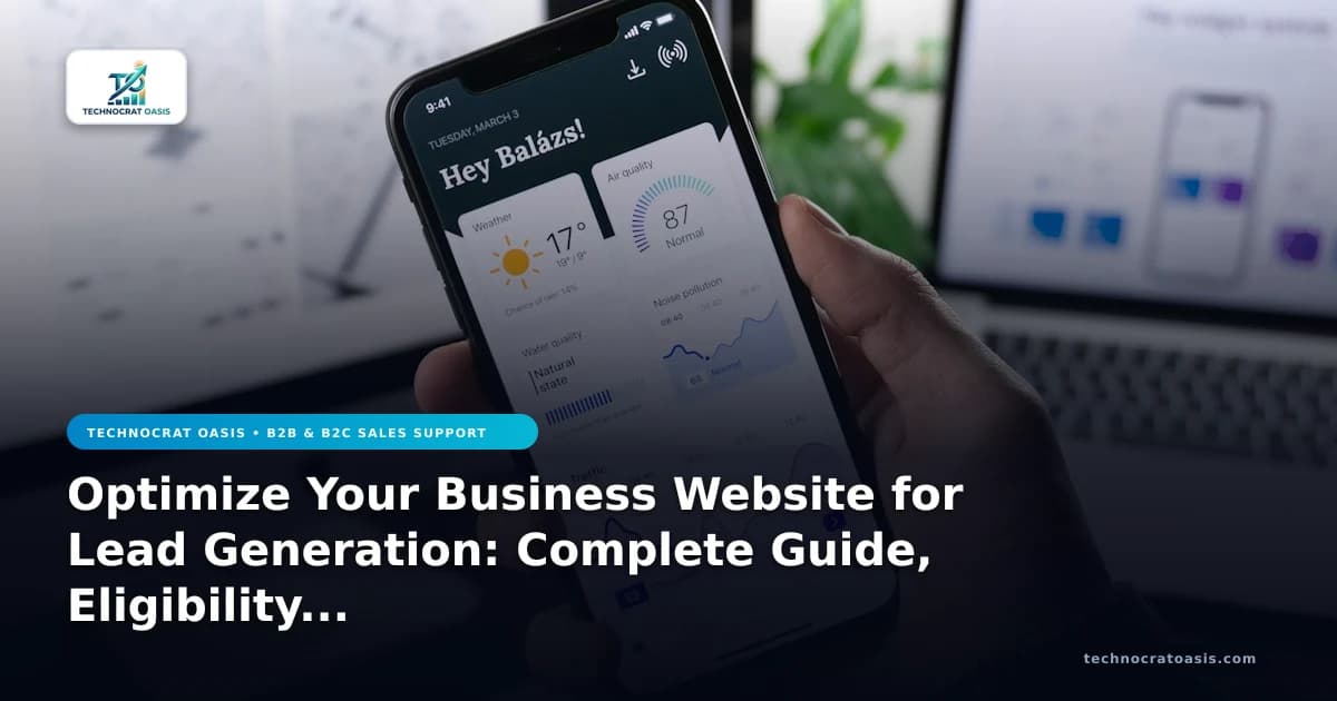 Optimize Your Business Website for Lead Generation: Complete Guide, Eligibility & Benefits (2026)
